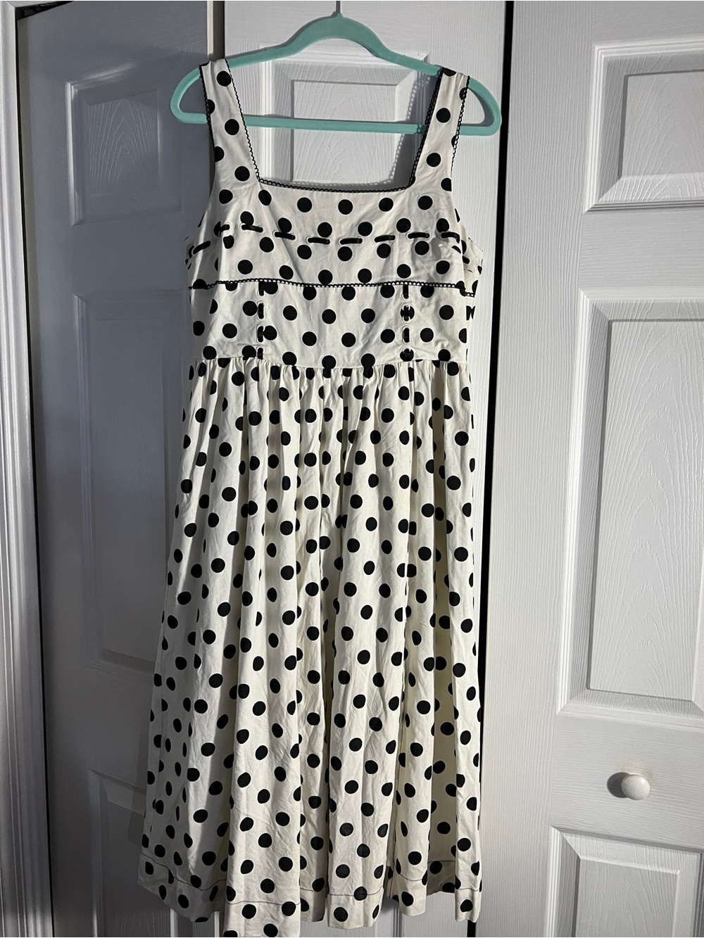 Jacqui E Cream and Black Polka Dot Sleeveless Sundress